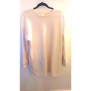 Member’s Mark XXL Lounge Dress Cream Sweatshirt Tunic Pockets Soft Cozy Comfort